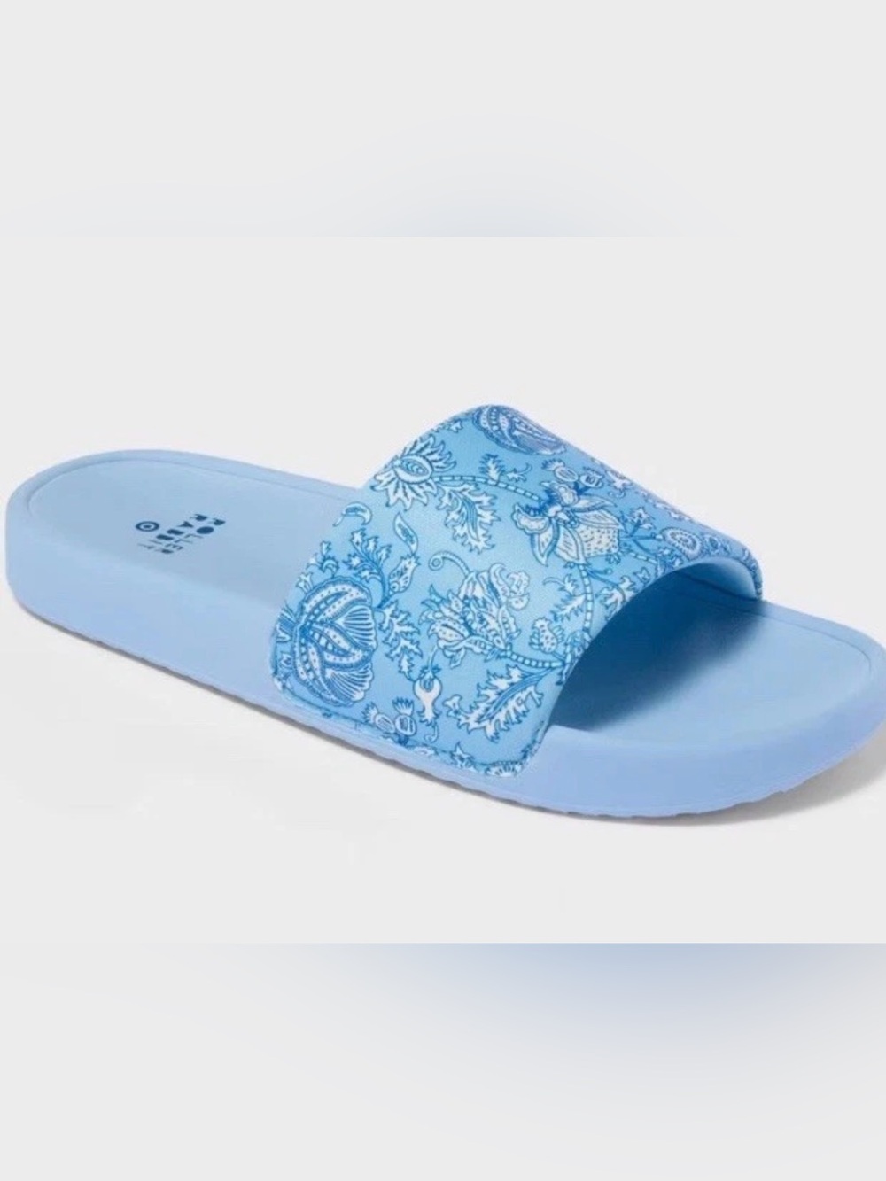 Roller Rabbit x Target Women's Floral Vines Slides Sandals Shoes  Blue Size 6